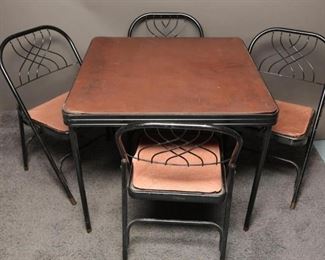 Vintage Card Table with Four Chairs (5)

