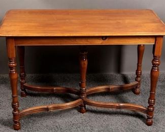 Vintage Ornate Cherry Wood Dining Table

