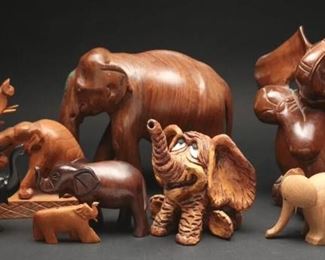 Carved Wooden Elephants (7)
