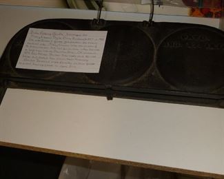 antique  folding pancake griddle 