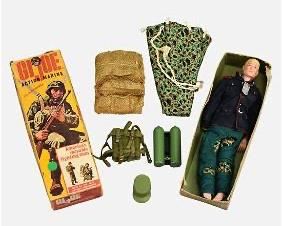 Vintage 1964 GI JOE Action Marine w/Box and Accessories