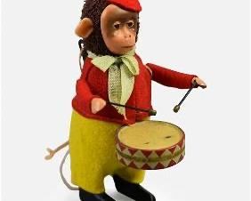 Schuco Tin Wind-Up Monkey Drummer Boy Made in Germany EXCELLENT SHAPE***