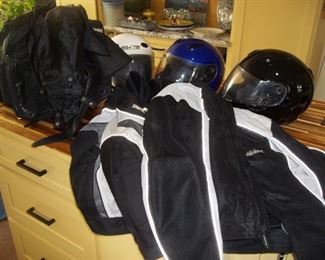 Motorcycle helmets and jackets