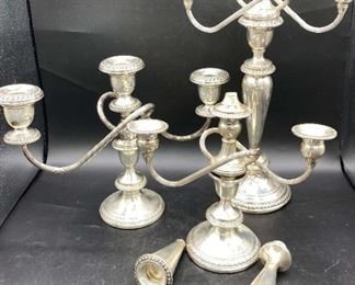 Weighted Sterling Candle Holders and Candelabras