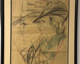 1930s Sketch of Honeymooners