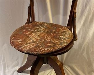 Antique Oak Piano Chair
