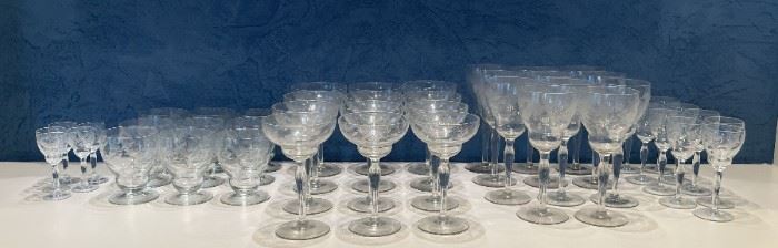 Collection of Etched Glassware