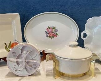 Assortment of Ceramic Trays and Casserole Dish
