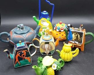 Decorative Miniature Ceramic Tea Pots Featuring Mary Eagelbreit