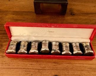 Set of sterling salt and pepper shakers by Cartier
