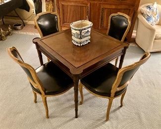 Flip top game table 
Set of french dining chairs 