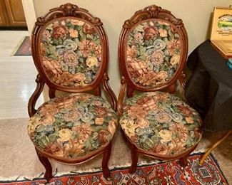 Pair of Victorian accent chairs
