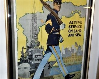 Antique WW1 Marines poster