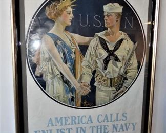 Antique WW1 Navy poster