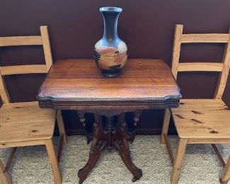 Antique Accent Table and Chairs