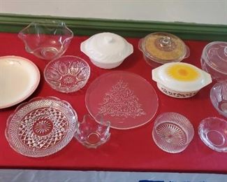 Vintage Pyrex And Covered Glass Bowls