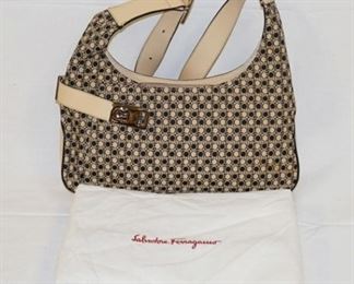 1064	SALVATORE FERRAGAMO BAG WITH DUST COVER, APPROXIMATELY 11 IN L X 6 IN H X 2 1/2 IN
