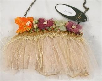1092	MARY FRANCES DESIGNER BAG WITH LACE, APPLIED FLOWERS AND BEADS, NEW WITH TAGS
