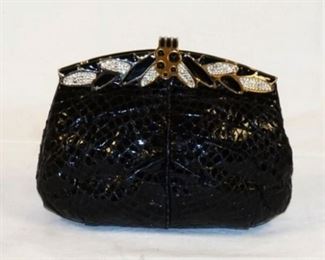 1096	OUTSTANDING FINESSE LA MODEL ALAGATOR EVENING BAG, APPROX 7 IN L X 6 IN H

