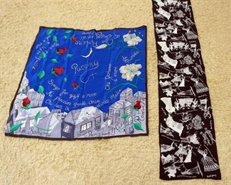 1128	2 METROPOLITAN OPERA SCARVES, 1 BY EDWARD GOVEY AND 1 BY NADIA RODEN, CALL WITH CONDITION QUESTIONS
