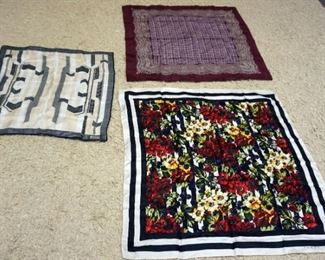 1140	3 SCARVES INCLUDING PERRY ELLIS, VERSACE, ADOLFO, CALL WITH CONDITION QUESTIONS
