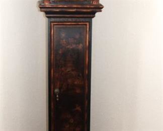 Decorative standing clock with storage.  It's a battery operated clock that looks great.