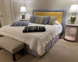 King bed and headboard with matching stool