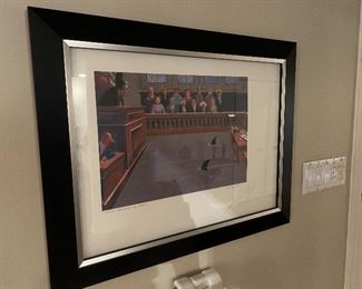 “Counsel approaching the bench,” print by Jeff Leedy