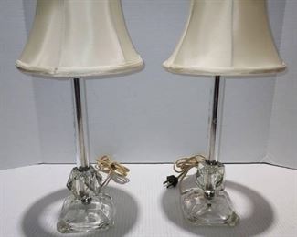 2 Cute Small Glass Table Lamps