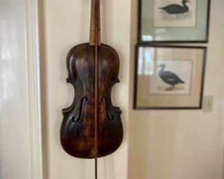 Antique violin made into wall-hanging