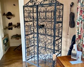 Tall, 80+ wine bottle cage with latched doors