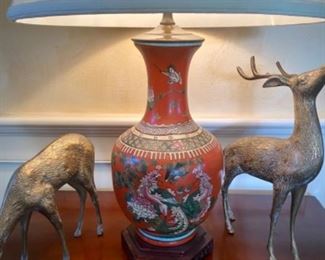 Red Chinese vintage lamp