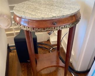 Antique end table with marble top