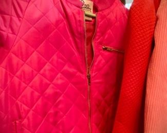 Vintage Lilly Pulitzer pink quilted bomber jacket