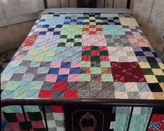 Vintage metal bed and quilt