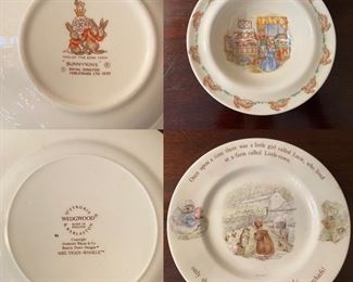 Royal Doulton Bunnykins Bowl
Wedgwood England Mrs. Tiggy-Winkle Plate