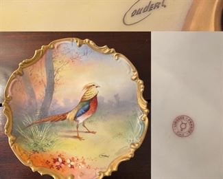 Limoges France Large hand Painted Bird Plate