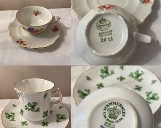 Vintage Bavaria Germany US-Zone Demi Tass Cup & Saucer 
Hammersley fine bone china England Spode 4 leaf Clover Cup & Saucer 