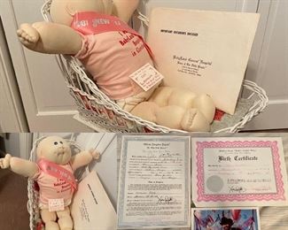 May 10, 1981 Ida Ramona Cabbage Patch Baby Doll with Adoption Papers/Certificate 