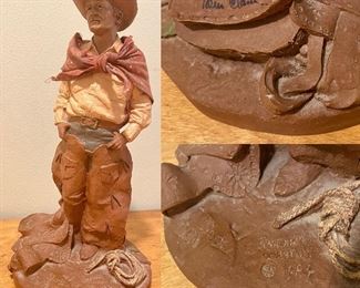 Signed Tom Clark American Cowboy Figure  - Retired Edition 45 by Tom Clark 1983