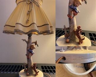 12” Hummel Lamp- Apple Tree Boy & his Dog( Out of Trouble)
