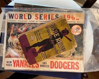 baseball memorabilia, 1965 Yankees Dodgers World Series; Babe Ruth 