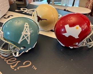 Texas trio mini football helmets