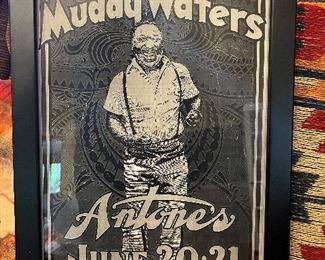 Muddy Waters Antone's framed show poster