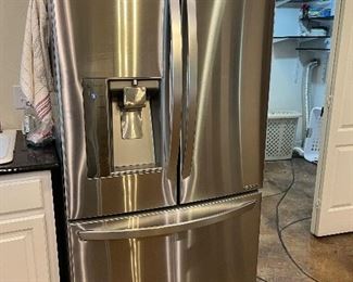 stainless steel French door, bottom drawer refrigerator freezer