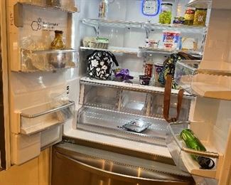 stainless steel French door, bottom drawer refrigerator freezer