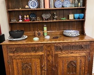 antique buffet hutch cabinet