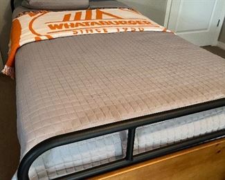 twin trundle bed with Whataburger throw blanket