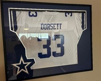 Framed Tony Dorsett, signed Hall of Fame jersey