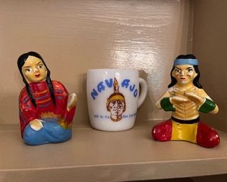 Indian figurines and Navajo mug